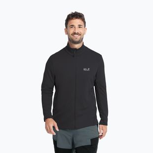 Herren-Trekkingsweatshirt  Jack Wolfskin Litestride Full Zip black