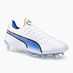 PUMA King Ultimate MXSG Herren Fußballschuhe puma weiß/puma schwarz/blau glimmer/ultra orange