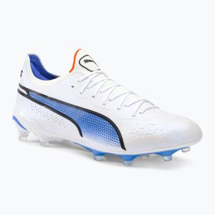 PUMA King Ultimate FG/AG Herren Fußballschuhe puma weiß/puma schwarz/blau glimmer/ultra orange
