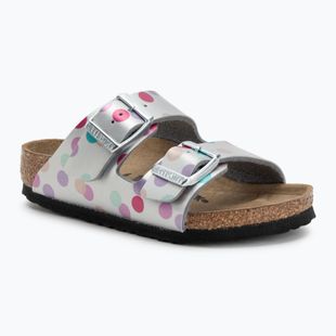 BIRKENSTOCK Kinder-Flip-Flops Arizona BF Narrow electric metallic dots silber