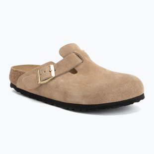 Badelatschen BIRKENSTOCK Boston Suede Leather sandcastle