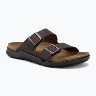 Herren-Badelatschen BIRKENSTOCK Arizona Crosstown Oiled Leather Regular habana/black