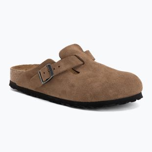 Badelatschen BIRKENSTOCK Boston Suede Leather dark tea