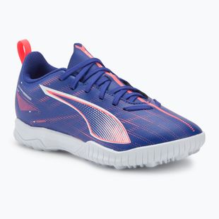 PUMA Ultra 5 Play TT Jr Kinder Fußballschuhe Lapislazuli/Puma Weiß/Sunset Glow