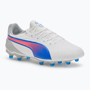 PUMA King Match FG/AG Fußballschuhe puma weiß/bluemazing/flat light grey/sunset glow