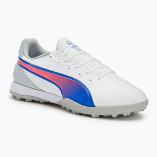 PUMA King Match TT Fußballschuhe puma weiß/bluemazing/flat light grey/sunset glow