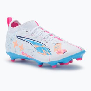 Fußballschuhe Kinder PUMA Ultra 5 Match Vol. Up FG/AG Jr puma white/luminous blue