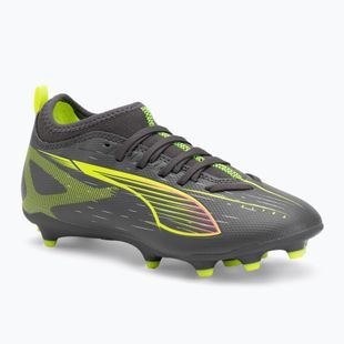 Fußballschuhe Kinder PUMA Ultra 5 Match FG/AG Jr matte aged silver/yellow alert/puma aged silver