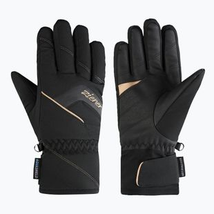 Damen-Skihandschuhe ZIENER Karion-Z AS black/gold