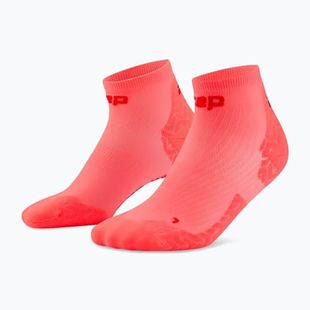 Männer Kompressionsstrümpfe CEP Ultralight Low Cut 4.0 neon coral/red