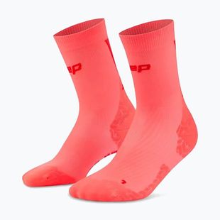 Männer Kompressionsstrümpfe CEP Ultralight Mid Cut 4.0 neon coral/red