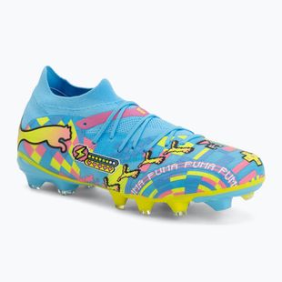 Fußballschuhe PUMA Future 9 Match Advanced Level FG/AG puma white/blue glimmer/pink glimmer/yellow alert