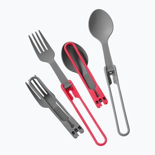 MSR Folding Utensils Löffel & Gabel 4 rot/grau Besteckset