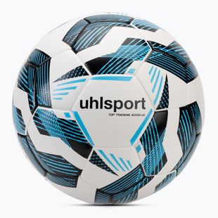 Uhlsport Fairtrade Top Training Addglue Fußball weiß/schwarz/fluo blau Größe 4