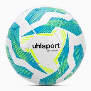 Fußball uhlsport Lite Soft 350 weiß/hellblau/fluo gelb Größe 4