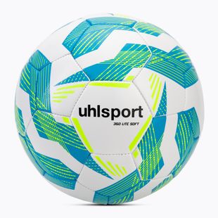 Fußball uhlsport Lite Soft 350 weiß/hellblau/fluo gelb Größe 5
