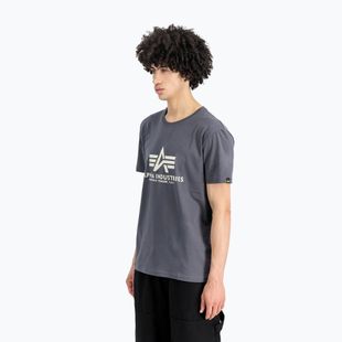 Alpha Industries Herren Basic grau-schwarzes T-shirt