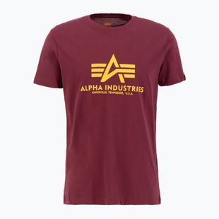Alpha Industries Herren Basic burgunderfarbenes T-Shirt