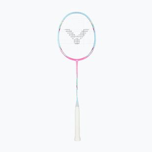 Badminton-Schläger VICTOR DriveX 6SP QM fluorescent rose-red/light blue