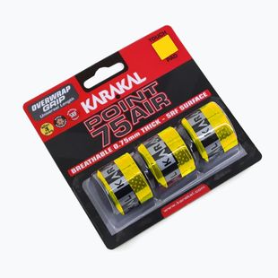 Squash-Schlägergriffband Karakal Point 75 Air 3 pack yellow