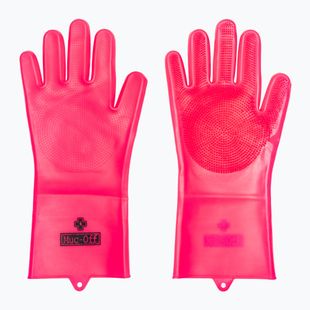 Muc-Off Deep Scrubber Handschuhe rosa Fahrradreinigungshandschuhe
