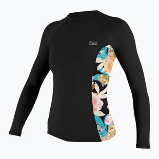 Damenschwimmen Langarm O'Neill Side Print Rash Guard schwarz/mikah floral