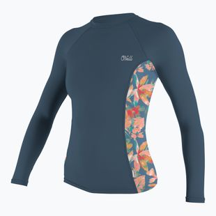 Damen Schwimmen Longsleeve O'Neill Side Print Rash Guard copen blau/gemalt tropics