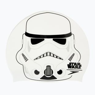 Speedo Slogan Print weiß/grau Kinder Badekappe