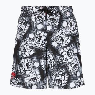 Speedo Print Leisure 17" schwarz/weiß Kinderschwimmshorts