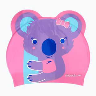 Speedo Plain Moulded Silicone rosa Kinder Badekappe