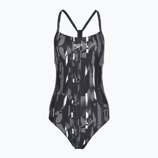 Speedo Frauen einteiliger Badeanzug Allover Rippleback schwarz