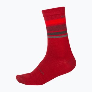 Fahrradsocken Endura BaaBaa Merino Stripe red