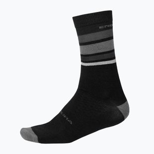 Fahrradsocken Endura BaaBaa Merino Stripe matt black