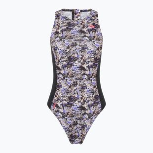 Einteiler Badeanzug Damen ZONE3 Pacific Koa High Neck black/green