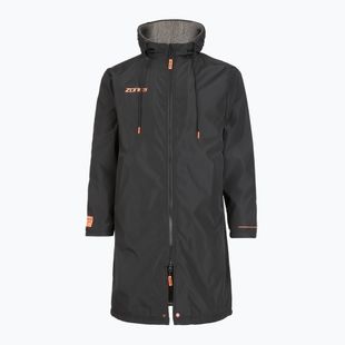 ZONE3 Recycelter Robe Parka Mantel schwarz/grau/orange