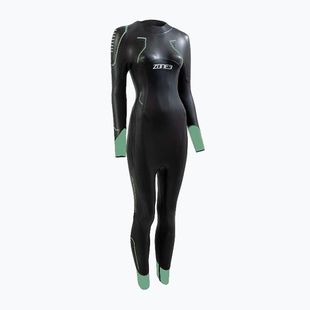 Damen Schwimm-Neoprenanzug ZONE3 Vision black/eucalyptus green