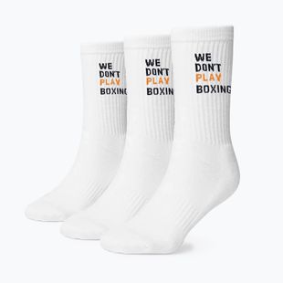 Herrensocken BOXRAW We Don't Play Boxing Crew 3 pairs white