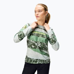 Damen Radfahren Longsleeve Endura Patchwork Ltd W machair grün