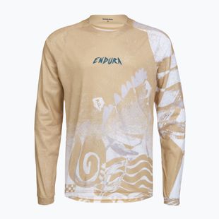 Fahrrad-Longsleeve Herren Endura Singletrack Print sand