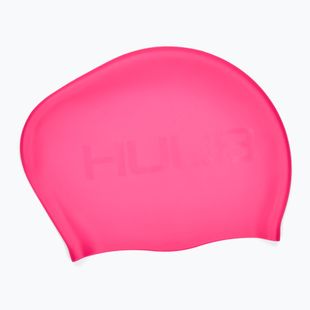 HUUB Badekappe langes Haar neon pink