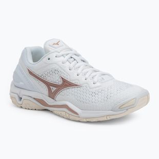 Damen-Handballschuhe Mizuno Wave Stealth V weiß/rose/schneeweiß