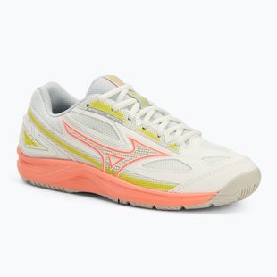 Tennisschuhe Damen Mizuno Break Shot 4 AC snow white/ neon flame/ ghost gray