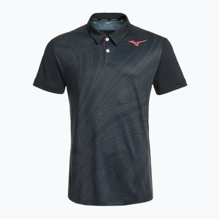 Herren Tennis-Polo-Shirt Mizuno Charge Shadow Polo schwarz