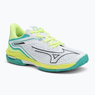 Damen Tennisschuhe Mizuno Wave Exceed Tour 6 CC W weiß/schwarz/mizuno neo lime