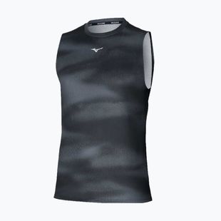 Herren Mizuno Core Grafik ärmelloses Laufshirt schwarz