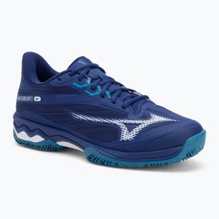 Tennisschuhe Herren Mizuno Wave Exceed Light 2 CC bellwether blue/ white/ fjord blue