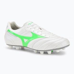 Fußballschuhe Herren Mizuno Morelia II Elite Md white/neon green/galaxy silver