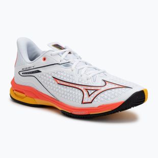Herren-Tennisschuhe Mizuno Wave Exceed Tour 6 AC white/fiery coral 2/citrus
