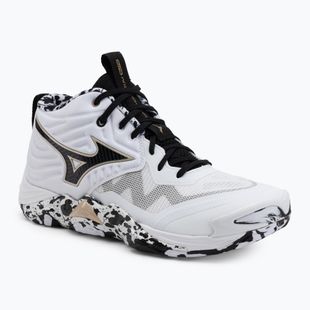 Volleyballschuhe Mizuno Wave Momentum Elite Mid white/black/gold