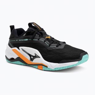 Mizuno Wave Stealth Neo 2 Handballschuhe schwarz/tangelo/eisgrün